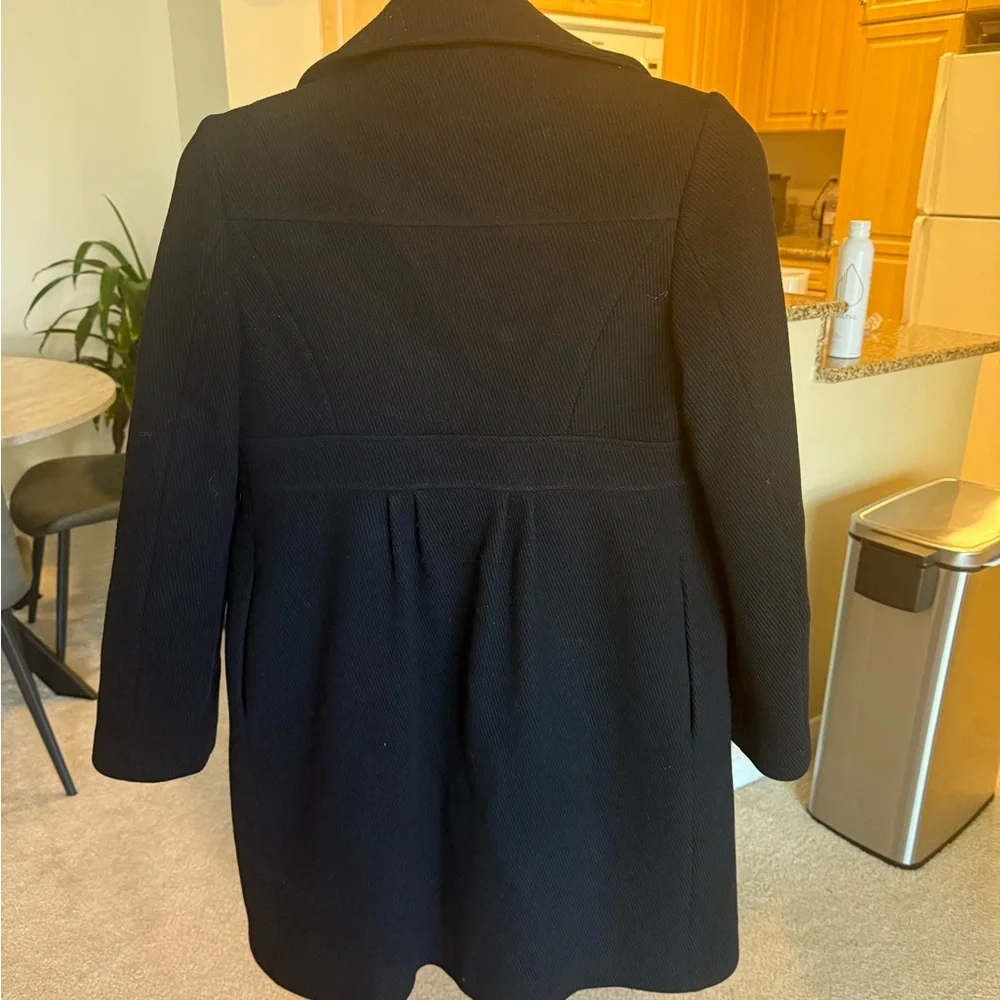 Kate Spade Black Double-Breasted Pea Coat